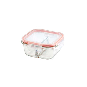 Glass Food Container Square Divided 500ml